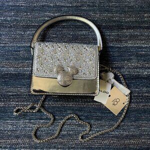 ALDO X DISNEY 100 Minnie Mouse Silver Glitter Shoulder Purse